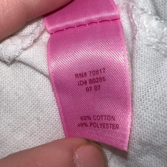 White Pink Victoria’s Secret Classic Y2K Short Sleeve Baby Tee Size XS - Picture 4 of 12
